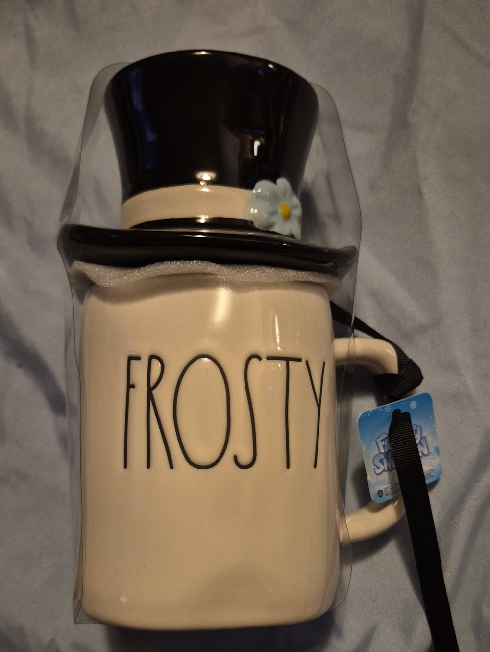 Rae Dunn Frosty Mug - Black Top Hat with Cream Body
